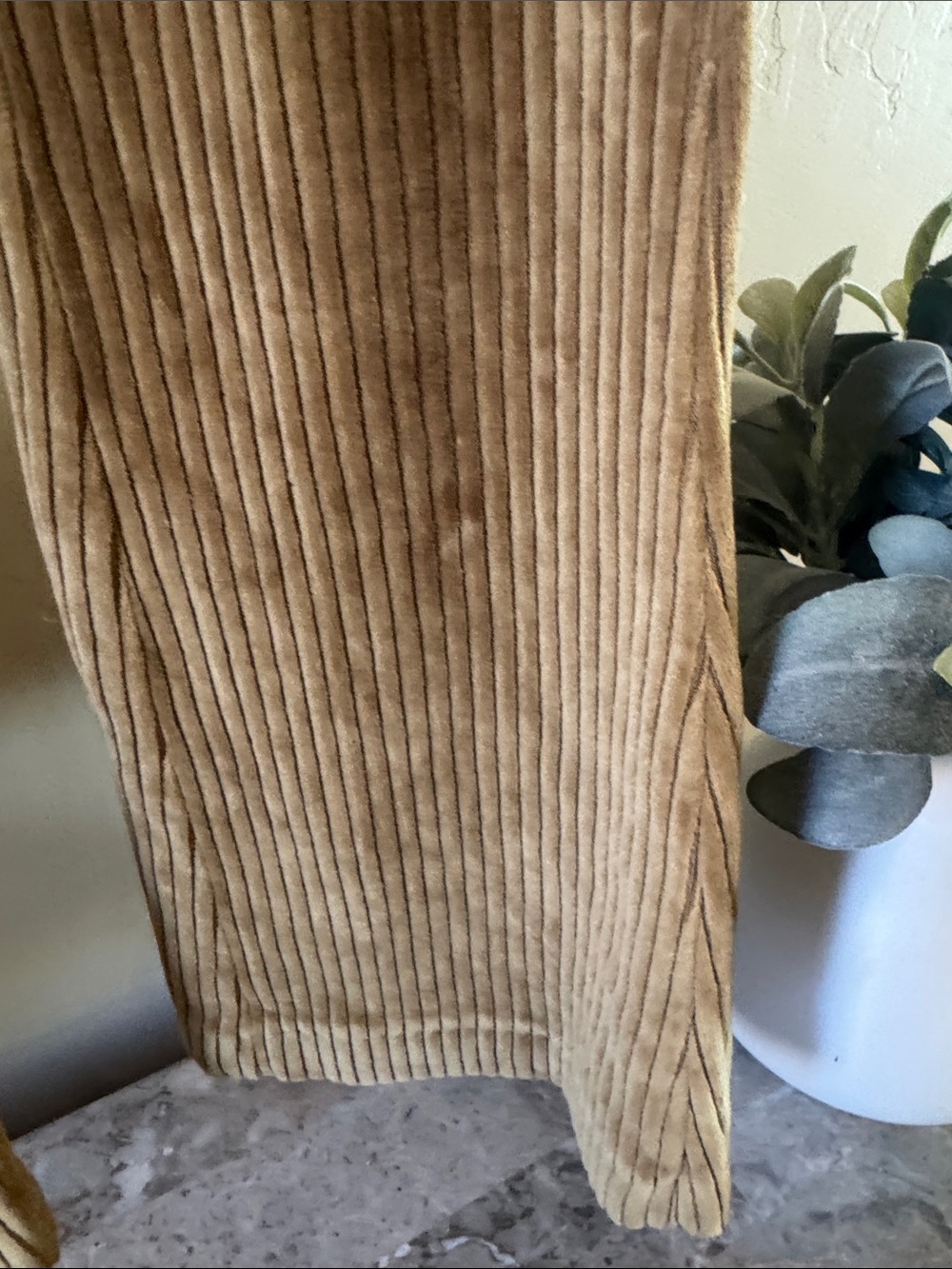Aerie Ribbed Velour Flared Pants in Camel - Picture 5 of 9
